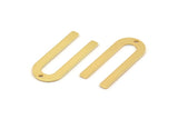 U Shape Charm, 4 Gold Plated Brass U Shaped Charms With 1 Hole, Blanks (30x13x0.80mm) M164 H0900