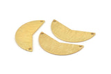 Gold Moon Charm, 2 Textured Gold Plated Brass Moon Charms With 2 Holes, Blanks (31x11x0.80mm) M200