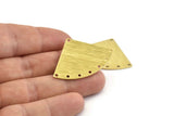 Brass Triangle Charm, 6 Textured Raw Brass Fan Charms With 8 Holes, Stamping Blanks, Findings (40x27x0.80mm) M299