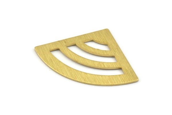 Brass Triangle Blank, 6 Textured Raw Brass Fan Stamping Blanks, Findings (40x27x0.80mm) M325