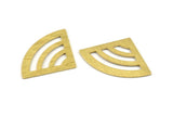 Brass Triangle Blank, 6 Textured Raw Brass Fan Stamping Blanks, Findings (40x27x0.80mm) M325