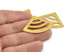 Brass Triangle Blank, 6 Textured Raw Brass Fan Stamping Blanks, Findings (40x27x0.80mm) M325