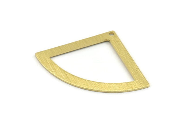 Brass Triangle Charm, 6 Textured Raw Brass Fan Charms With 1 Hole, Stamping Blanks, Findings (40x27x0.80mm) M327
