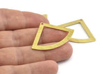 Brass Triangle Charm, 6 Textured Raw Brass Fan Charms With 1 Hole, Stamping Blanks, Findings (40x27x0.80mm) M327