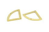 Brass Triangle Charm, 6 Textured Raw Brass Fan Charms With 2 Holes, Stamping Blanks, Findings (40x27x0.80mm) M326