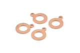 Copper Circle Charm, 50 Raw Copper Circle Charms With 1 Loop, Findings (13x10x0.80mm) M318