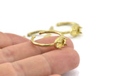Brass Ring Settings, 10 Raw Brass Adjustable 4 Claw Ring - Ring Stone Setting - Pad Size 6x4mm N1297