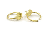 Brass Ring Settings, Raw Brass Adjustable 4 Claw Ring - Ring Stone Setting - Pad Size 8x6mm N1298