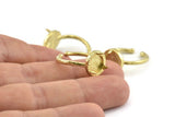Brass Ring Settings, Raw Brass Adjustable 3 Claw Ring - Ring Stone Setting - Pad Size 8mm N1300