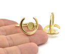 Brass Ring Settings, Raw Brass Adjustable Ring - Ring Stone Setting - Pad Size 6mm N1301