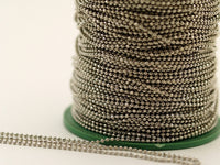 Silver Brass Chain, 20 Meters 66 Feet 1.5 Mm Silver Tone Brass Faceted Ball Chain - W71