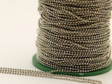 Silver Brass Chain, 20 Meters 66 Feet 1.5 Mm Silver Tone Brass Faceted Ball Chain - W71