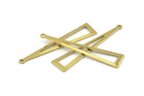 Brass Triangle Charm, 24 Raw Brass Triangle Charms With 1 Hole, Findings (50x11x0.80mm) A1478