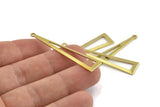 Brass Triangle Charm, 24 Raw Brass Triangle Charms With 1 Hole, Findings (50x11x0.80mm) A1478