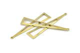Brass Triangle Charm, 12 Raw Brass Triangle Charms With 1 Hole, Findings (60x13x0.80mm) A1482