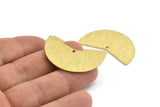 Brass Moon Charm, 6 Textured Raw Brass Moon Charms With 1 Hole, Blanks (38x18x0.80mm) M372