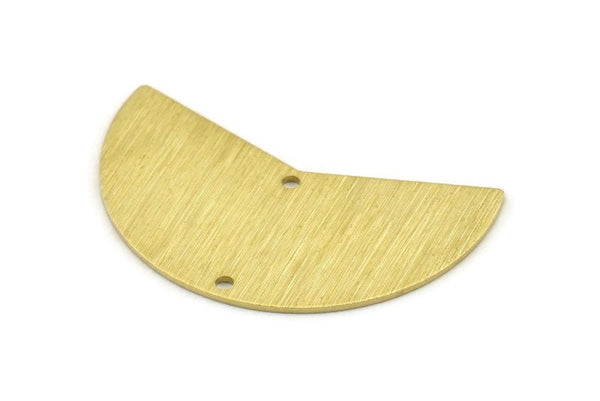 Brass Moon Charm, 6 Textured Raw Brass Moon Charms With 2 Holes, Blanks (38x18x0.80mm) M373