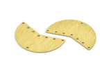 Brass Moon Charm, 6 Textured Raw Brass Moon Charms With 8 Holes, Blanks (38x18x0.80mm) M276