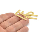 U Shape Charm, 4 Textured Gold Plated Brass U Shaped Charms With 1 Hole, Blanks (30x13x0.80mm) M168