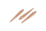 Rose Gold Spike Charm, 12 Rose Gold Plated Brass Spike Charms With 1 Loops (32x5mm) Brs 286 A0268
