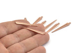 Rose Gold Spike Charm, 12 Rose Gold Plated Brass Spike Charms With 1 Loops (32x5mm) Brs 286 A0268