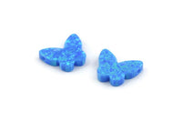 Opal Butterfly Beads, Synthetic Blue Opal Beads,Tiny Butterfly Bead, Butterfly Charm, Exotic Beads (11x10mm) F061