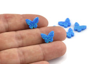 Opal Butterfly Beads, Synthetic Blue Opal Beads,Tiny Butterfly Bead, Butterfly Charm, Exotic Beads (11x10mm) F061