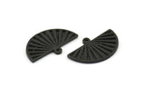Semi Circle Charm, 4 Oxidized Black Brass Half Moon Charms With 1 Loop, Findings, Pendants (22x14x1.2mm) N1091 H1676