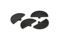 Semi Circle Charm, 4 Oxidized Black Brass Half Moon Charms With 1 Loop, Findings, Pendants (22x14x1.2mm) N1091 H1676