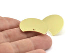 Brass Moon Earring, 4 Raw Brass Moon Stud Earrings With 1 Hole (28x21x0.80mm) M050 A1513
