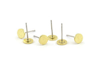 Brass Round Earring 12 Raw Brass Round Stud Earrings (6x0.80mm) M035 A1515