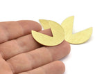 Brass Moon Earring, 4 Raw Brass Moon Stud Earrings (30x26x0.80mm) M183 A1571