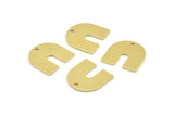 Brass U Shape Charm, 24 Raw Brass U Shaped Charms With 1 Hole, Blank (15x0.80mm) M329