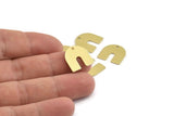 Brass U Shape Charm, 24 Raw Brass U Shaped Charms With 1 Hole, Blank (15x0.80mm) M329