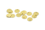 Brass Round Tag, 50 Textured Raw Brass Round Tags With 1 Hole, Stamping Tags (8x0.80mm) M339