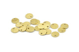 Brass Round Tag, 50 Textured Raw Brass Round Tags With 1 Hole, Stamping Tags (8x0.80mm) M339