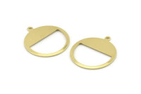 Brass Round Charm, 12 Raw Brass Round Charms With 1 Loop, Blanks (25x0.80mm) M414