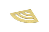 Brass Triangle Charm, 6 Textured Raw Brass Fan Charms With 1 Hole, Stamping Blanks, Findings (40x27x0.80mm) M370