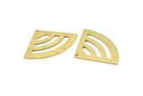 Brass Triangle Charm, 6 Textured Raw Brass Fan Charms With 1 Hole, Stamping Blanks, Findings (40x27x0.80mm) M370