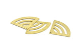 Brass Triangle Charm, 6 Textured Raw Brass Fan Charms With 1 Hole, Stamping Blanks, Findings (40x27x0.80mm) M370