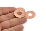 Copper Round Tag, 8 Raw Copper Round Charms With 1 Hole, Copper Pendants (25x0.80mm) M433