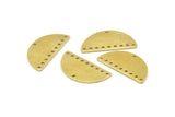 Half Moon Charm, 10 Raw Brass Semi Circle Blanks With 10 Holes (30x15x0.80mm) A1573