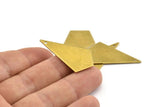 Brass Triangle Charm, 12 Raw Brass Triangle Charms With 1 Holes (37x20x0.80mm) A1574
