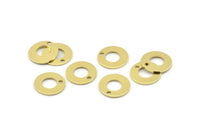 Brass Circle, 50 Raw Brass Round Disc, Brass Circle Charm With 1 Hole, Bead Caps, Findings (12x0.80mm) M366