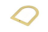 D Shape Rings - 10 Raw Brass D Shape Charms With 1 Hole, Pendants (35x28x0.80mm) M384