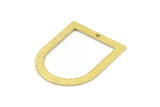 D Shape Rings - 10 Textured Raw Brass D Shape Charms With 1 Hole, Pendants (35x28x0.80mm) M380