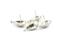 Silver Earring Post, 2 925 Silver Drop Earring Posts With 1 Loop (21x11x16mm) E291