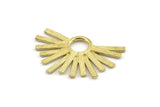 Brass Badge Charm, Raw Brass Rosette Charm Pendants, Earrings, Findings (40x26mm) N0758