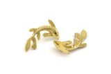 Brass Fish Earring, 2 Raw Brass Fish Stud Earrings (28x16mm) N0774