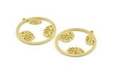 Brass Monstera Charm, Raw Brass Monstera Charms With 1 Loop (36x34x1.5mm) N1351